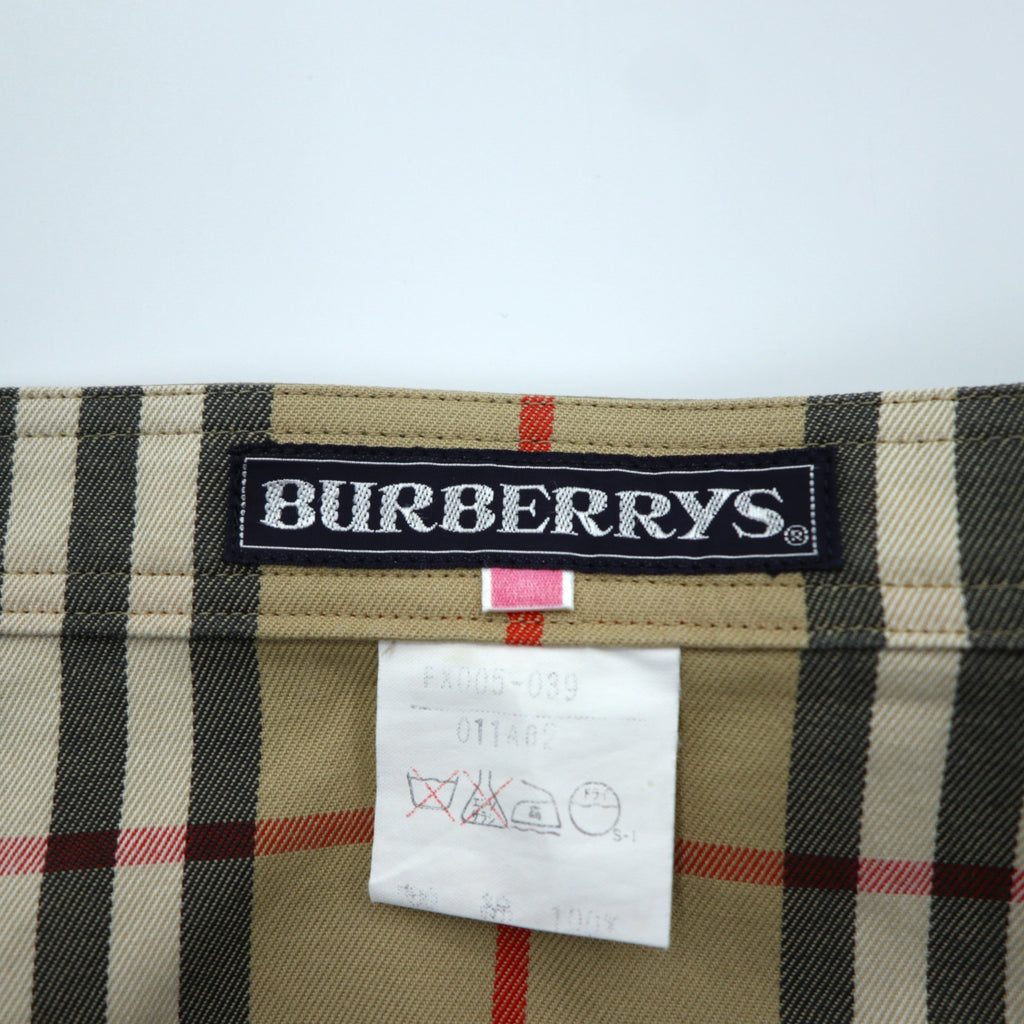 BURBERRYS 90年代 日本製 ヴィンテージ リバーシブル ラップスカート L ノバチェック ベージュ コットン 膝丈