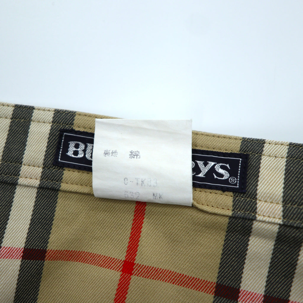 BURBERRYS 90年代 日本製 ヴィンテージ リバーシブル ラップスカート L ノバチェック ベージュ コットン 膝丈