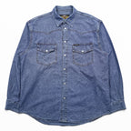HARLEY DAVIDSON Denim Long-Sleeve Western Shirt, Size XL, Blue, Snap Button
