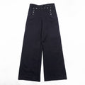 40s Vintage US Navy Naval Clothing Factory Wool Sailor Pants Lace Back Anchor Button A Zip Dark Navy