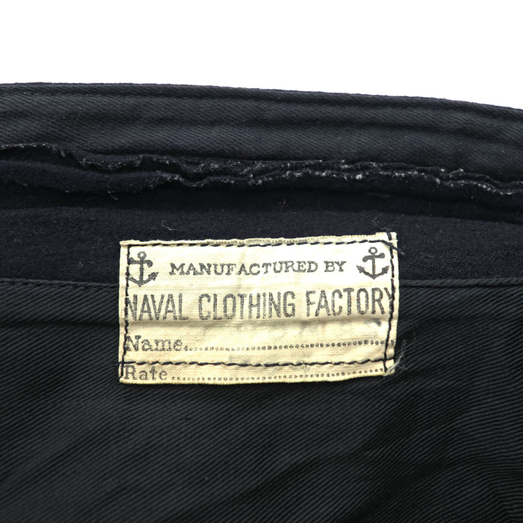 40s Vintage US Navy Naval Clothing Factory Wool Sailor Pants Lace Back Anchor Button A Zip Dark Navy