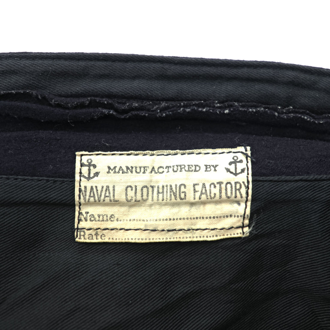 40s Vintage US Navy Naval Clothing Factory Wool Sailor Pants Lace Back Anchor Button A Zip Dark Navy