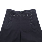 40s Vintage US Navy Naval Clothing Factory Wool Sailor Pants Lace Back Anchor Button A Zip Dark Navy
