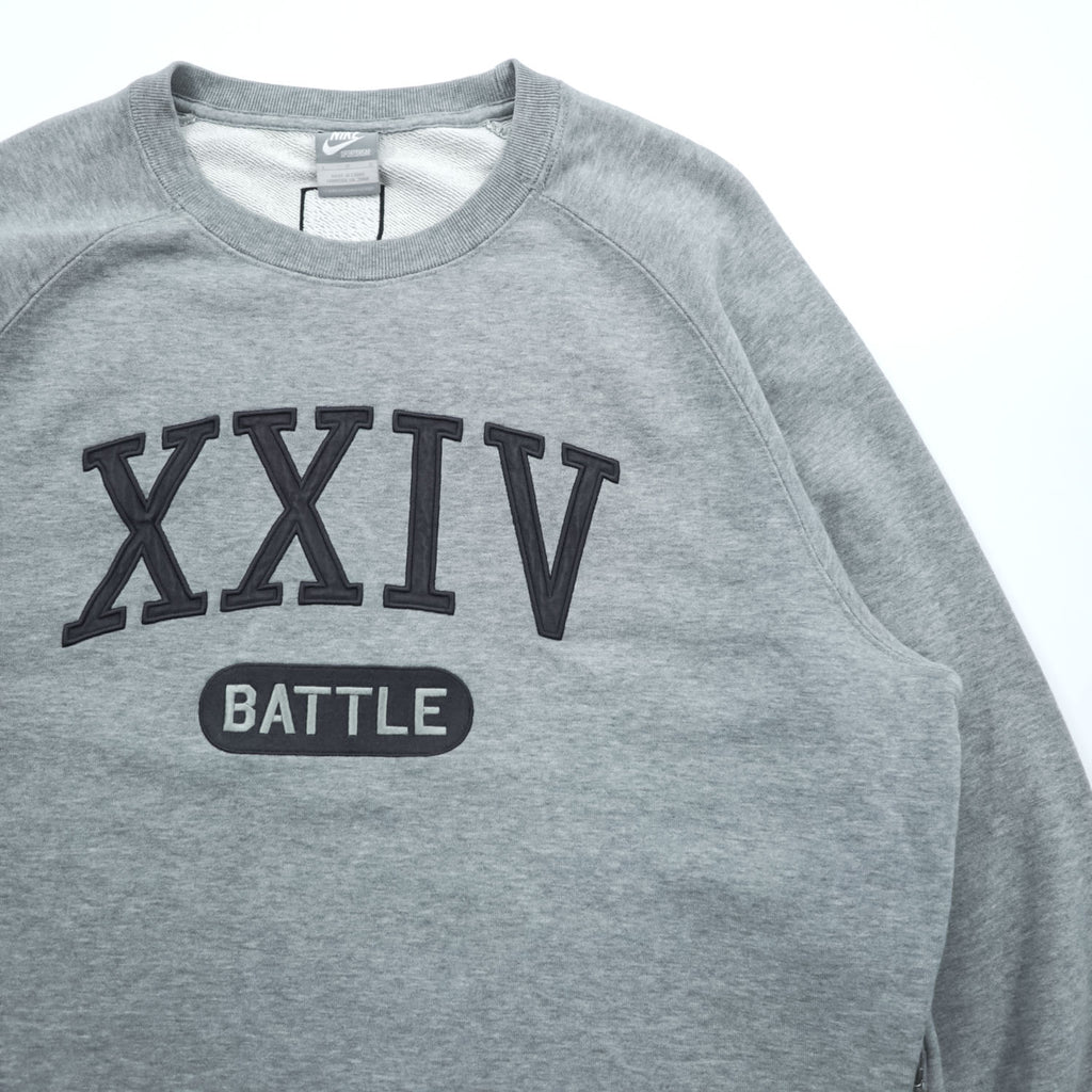 NIKE French Crew Sweatshirt, Size L, Gray, XXIV BATTLE KOBE BRYANT, 452335-063