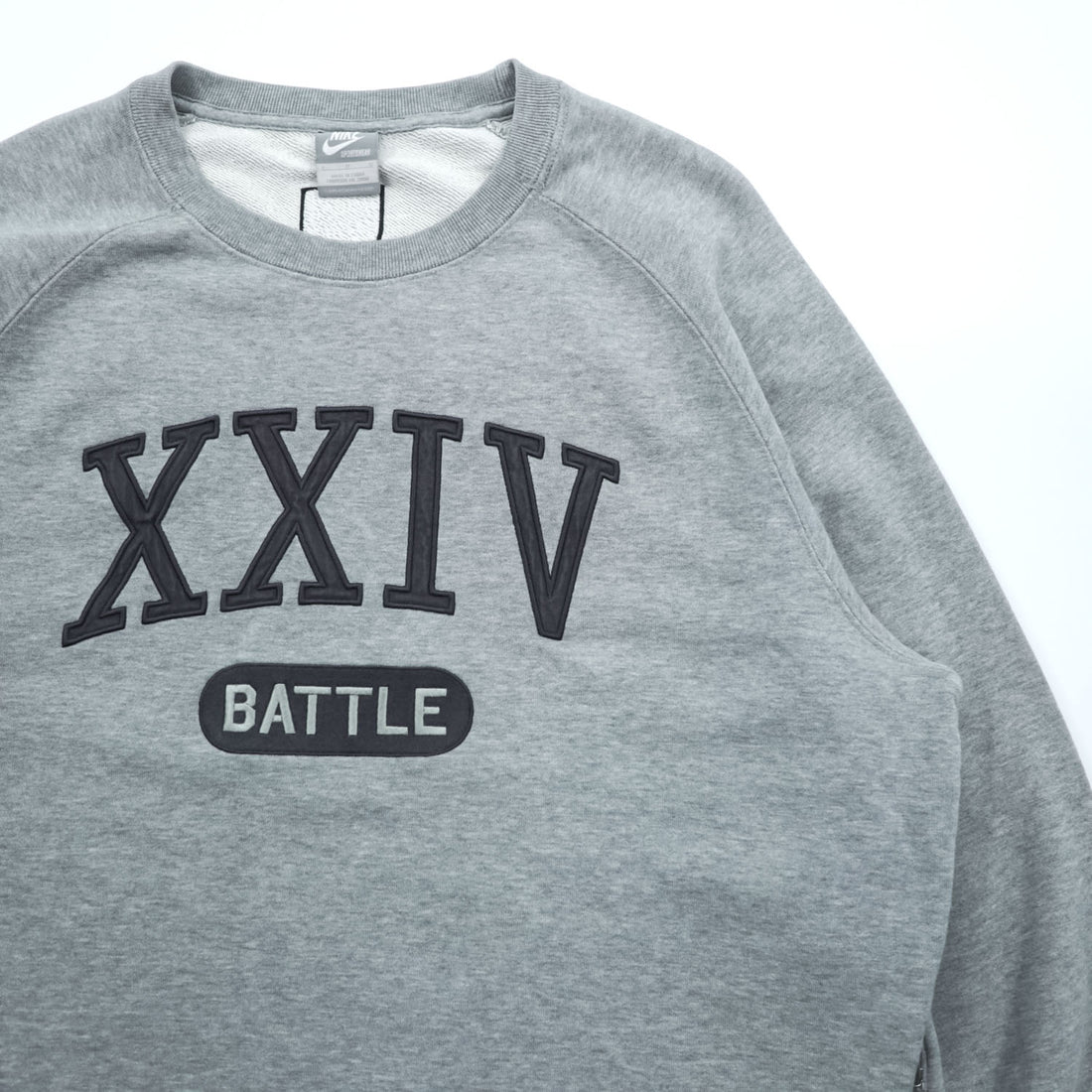 NIKE French Crew Sweatshirt, Size L, Gray, XXIV BATTLE KOBE BRYANT, 452335-063