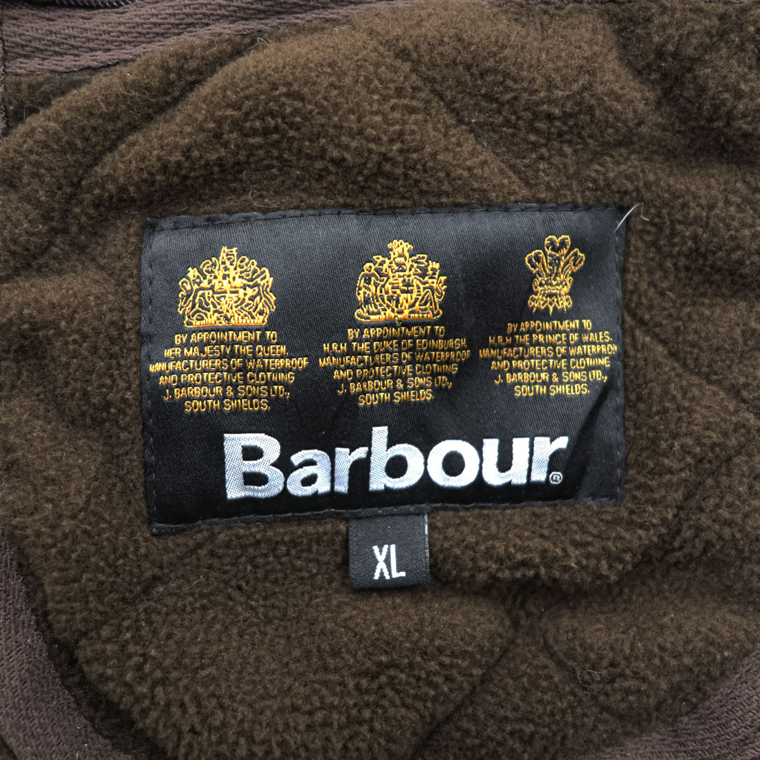 Barbour リバーシブル キルティングベスト フリースライナー XL ブラウン ナイロン MLI0002