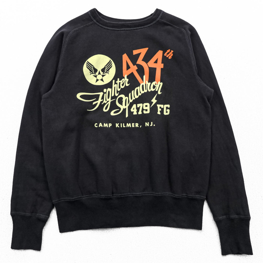 BUZZ RICKSON'S US AIR FORCE 434th Fighter Squadron Sweatshirt Black M Made in Japan