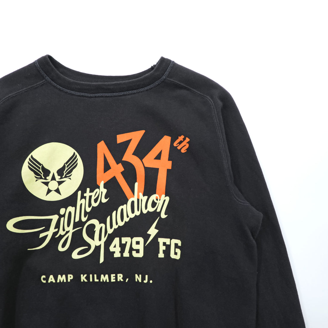 BUZZ RICKSON'S US AIR FORCE 434th Fighter Squadron Sweatshirt Black M Made in Japan
