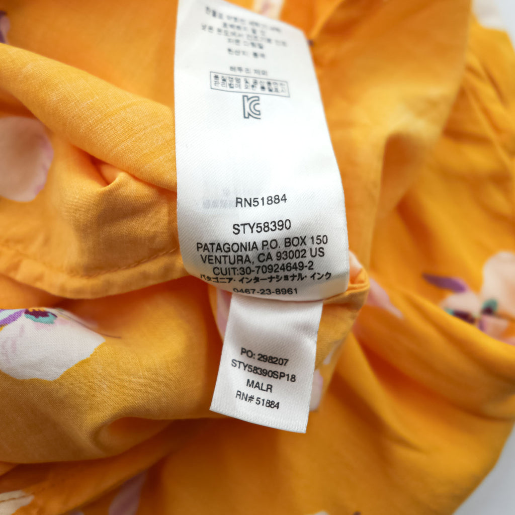 Patagonia June Lake Dress, Size M, Orange, Floral Pattern, 58390