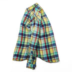 Ralph Lauren 90s Vintage Long-Sleeve Button-Down Shirt, Size M, Yellow, Green, Red, Small Pony Logo Embroidery