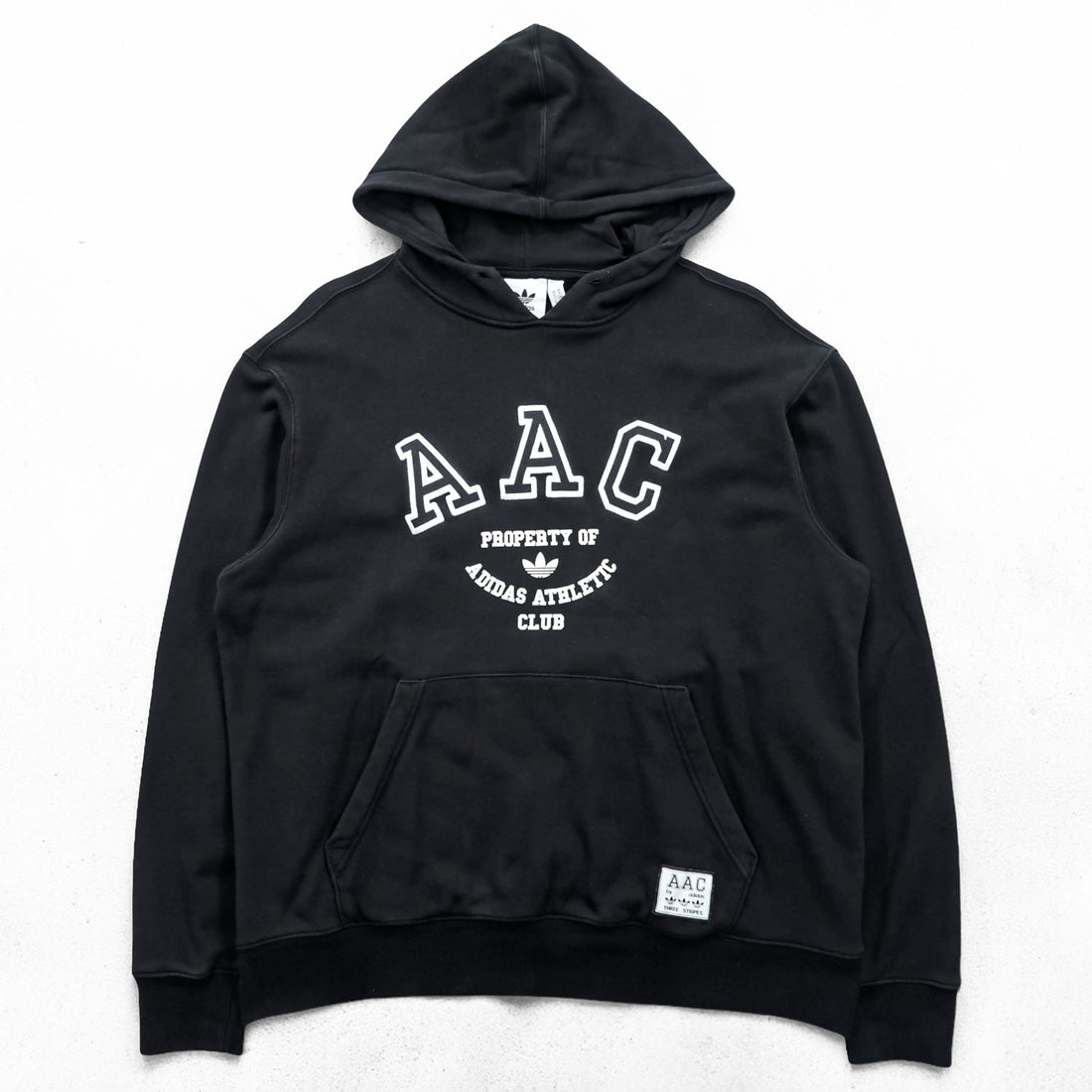 adidas originals AAC フーディー パーカー XL ブラック カンガルーポケット アーチロゴ トレフォイル HZ0700
