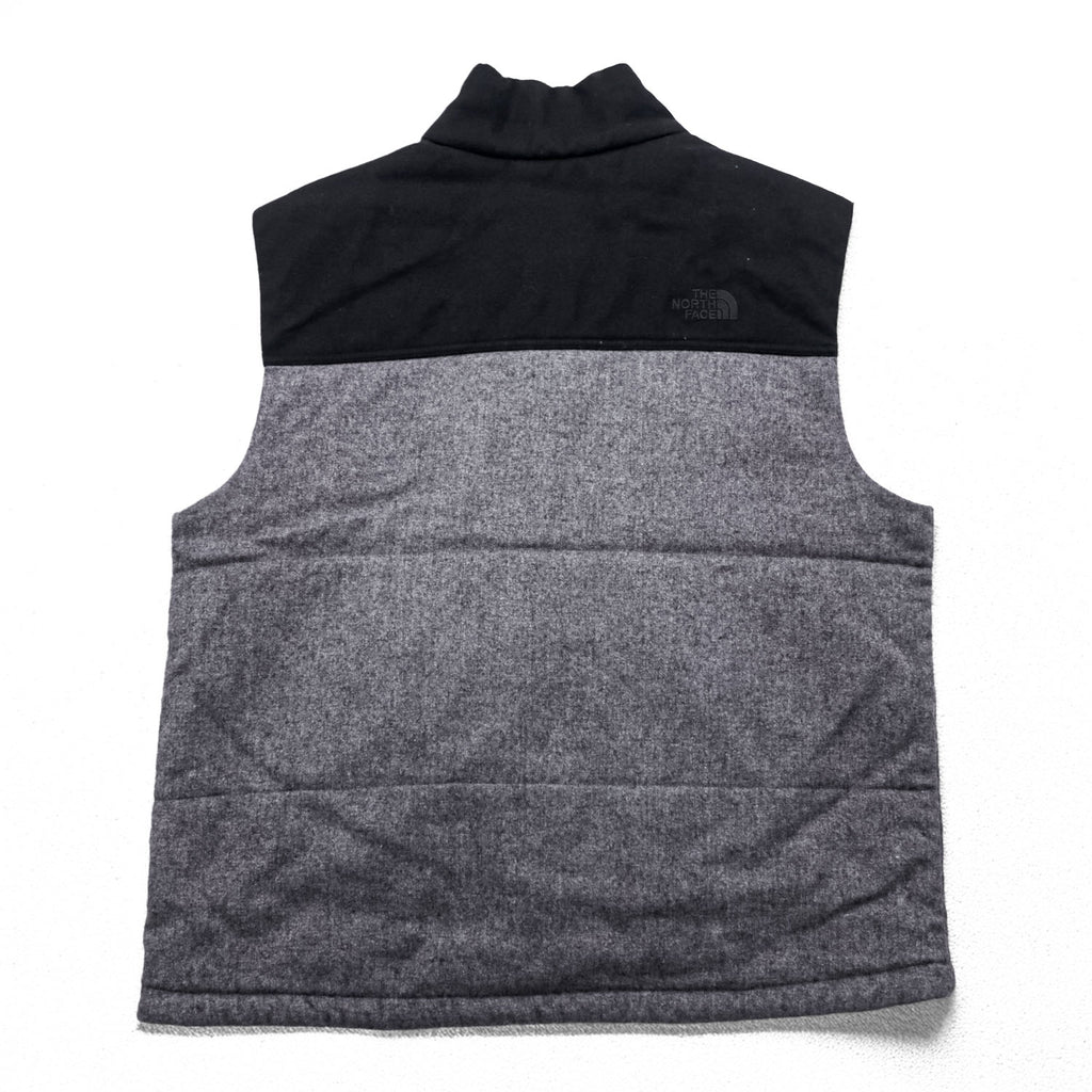 THE NORTH FACE ウールブレンド 中綿 ダウンベスト XL グレー ブラック ドローコード バイカラー A9U7
