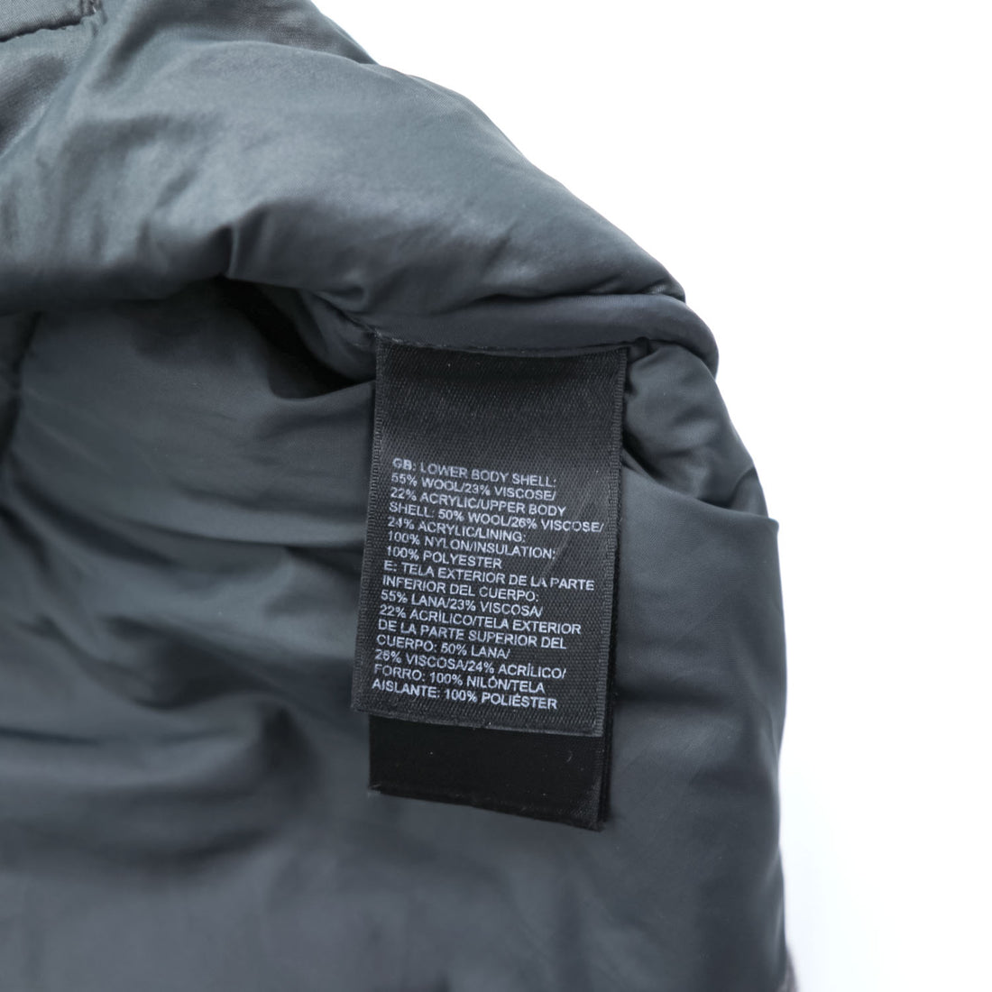 THE NORTH FACE ウールブレンド 中綿 ダウンベスト XL グレー ブラック ドローコード バイカラー A9U7