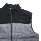 THE NORTH FACE ウールブレンド 中綿 ダウンベスト XL グレー ブラック ドローコード バイカラー A9U7
