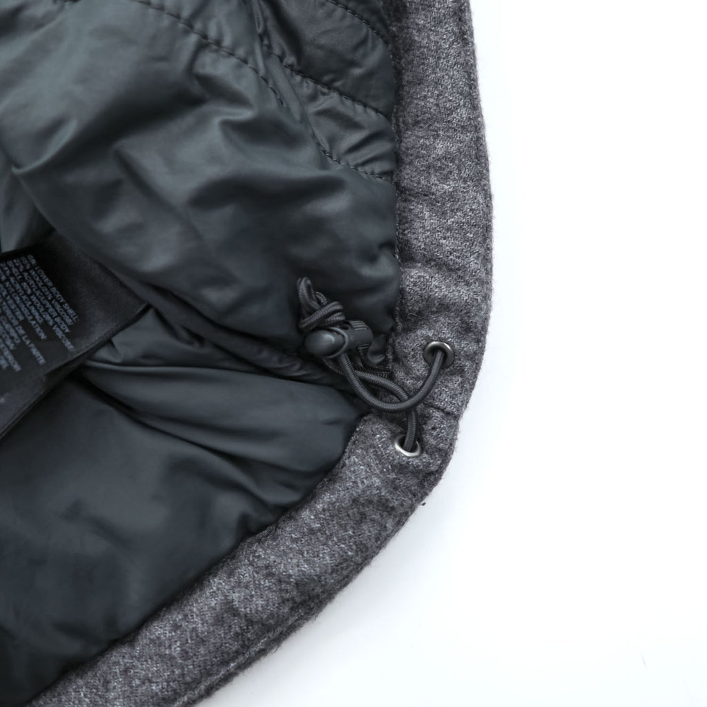 THE NORTH FACE ウールブレンド 中綿 ダウンベスト XL グレー ブラック ドローコード バイカラー A9U7