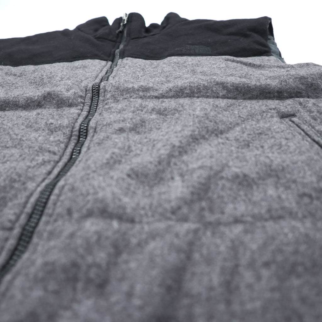 THE NORTH FACE ウールブレンド 中綿 ダウンベスト XL グレー ブラック ドローコード バイカラー A9U7