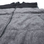 THE NORTH FACE ウールブレンド 中綿 ダウンベスト XL グレー ブラック ドローコード バイカラー A9U7