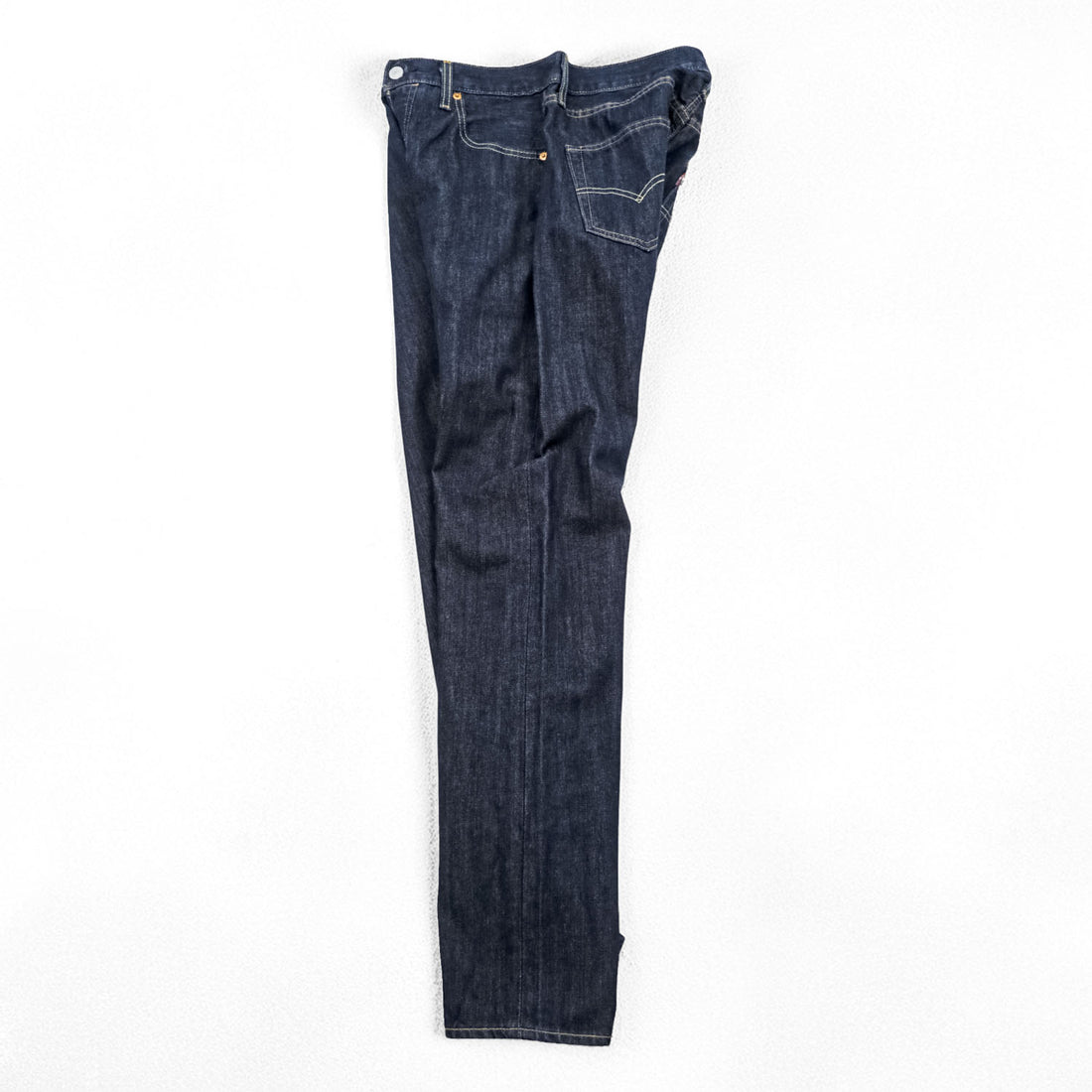 Levi Strauss 501 Rigid Denim Pants Jeans M Indigo Blue Big E Button Fly Leather Patch Bulgaria Made 00501-0162