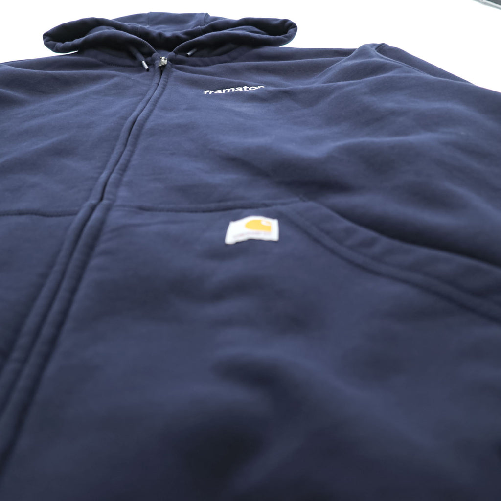 Carhartt Zip Up Hoodie,  Loose Fit Size XL, Navy, Rain Defender TS0614