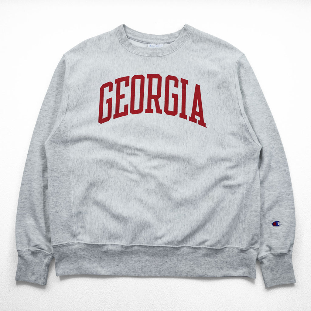 Champion Reverse Weave Sweatshirt, Size XL, Grey, GEORGIA College Arch Logo, Blue Tag, Reissue