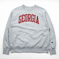 Champion Reverse Weave Sweatshirt, Size XL, Grey, GEORGIA College Arch Logo, Blue Tag, Reissue
