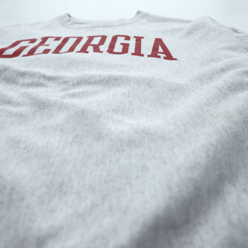 Champion Reverse Weave Sweatshirt, Size XL, Grey, GEORGIA College Arch Logo, Blue Tag, Reissue
