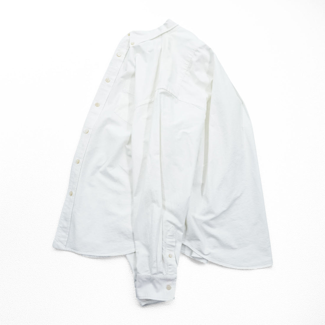 HOUSTON 長袖 オックスフォード ボタンダウンシャツ XL ホワイト 胸ポケット ワイドシルエット RELAXED FIT 41066