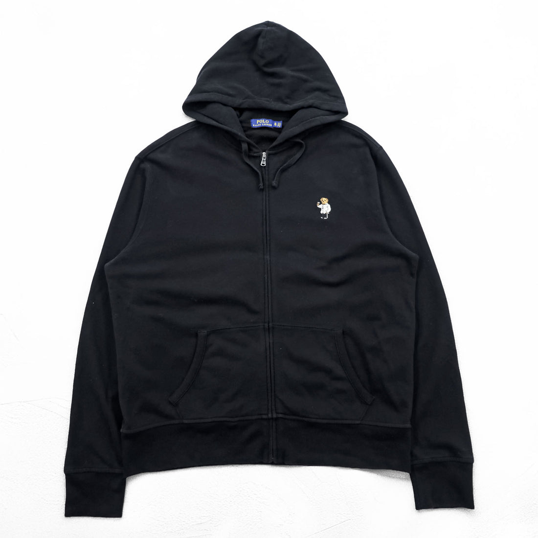 Polo Ralph Lauren ポロベア ジップパーカー XL ブラック フロントポケット