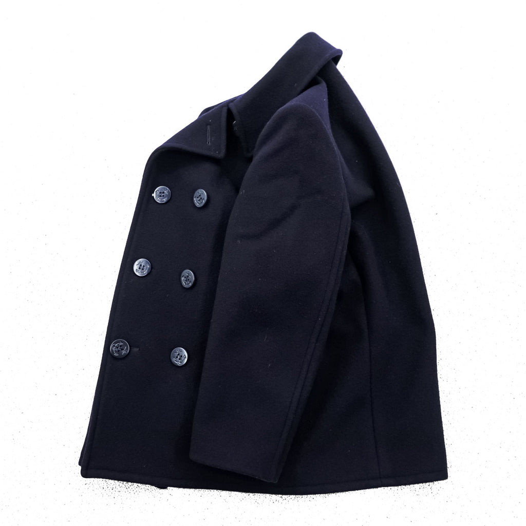 McGregor 80s Vintage Japan Made Melton Wool Peacoat Navy Double Breasted Short Coat Made in Japan Size L