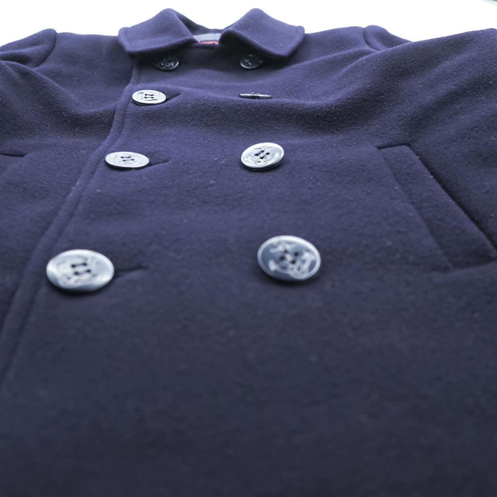 McGregor 80s Vintage Japan Made Melton Wool Peacoat Navy Double Breasted Short Coat Made in Japan Size L