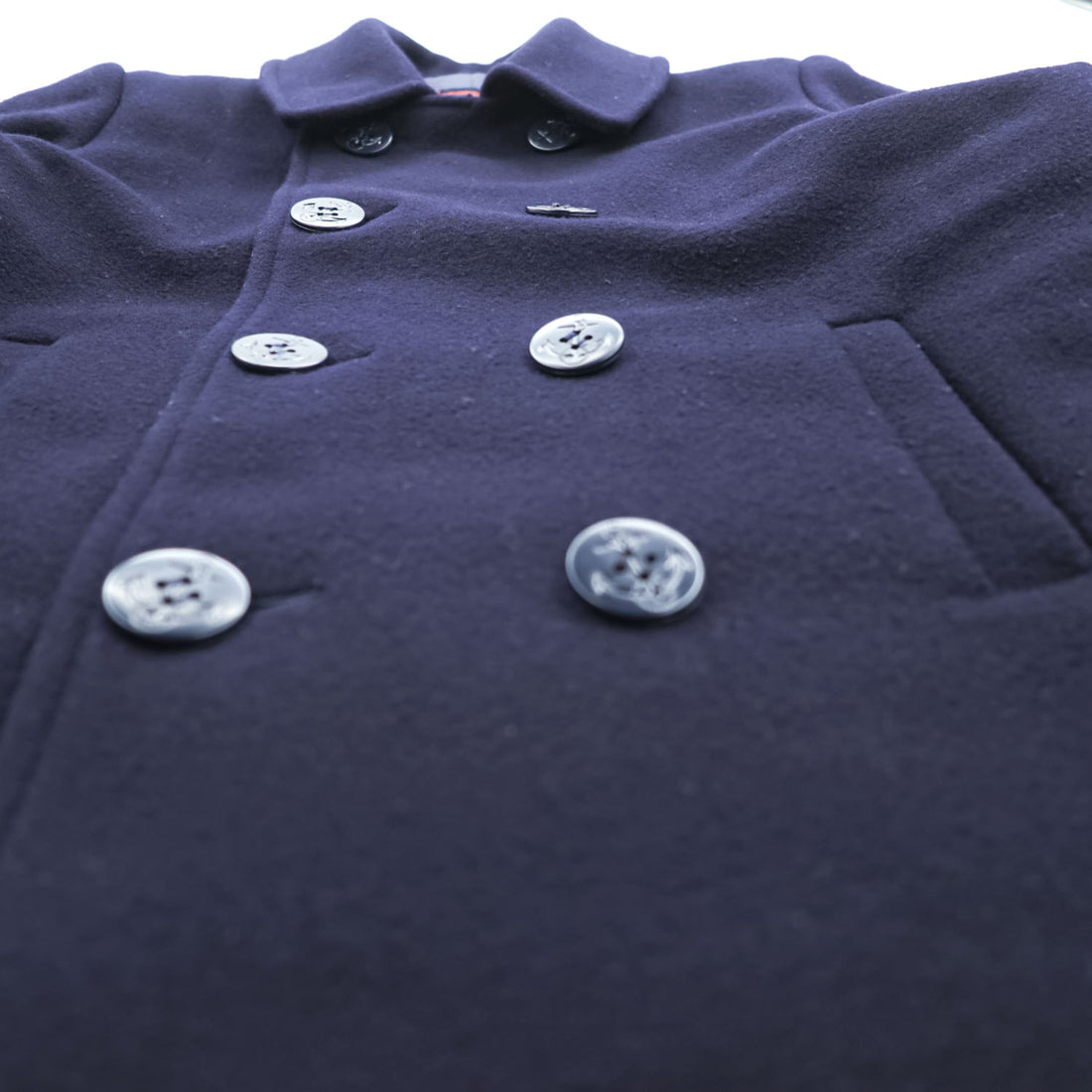 McGregor 80s Vintage Japan Made Melton Wool Peacoat Navy Double Breasted Short Coat Made in Japan Size L