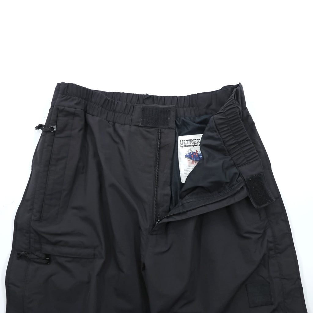 THE NORTH FACE 90年代 シェル アウトドアパンツ L ブラック ULTREX by Burlington 防水 透湿 フルサイドジップ スキー スノーボード US規格