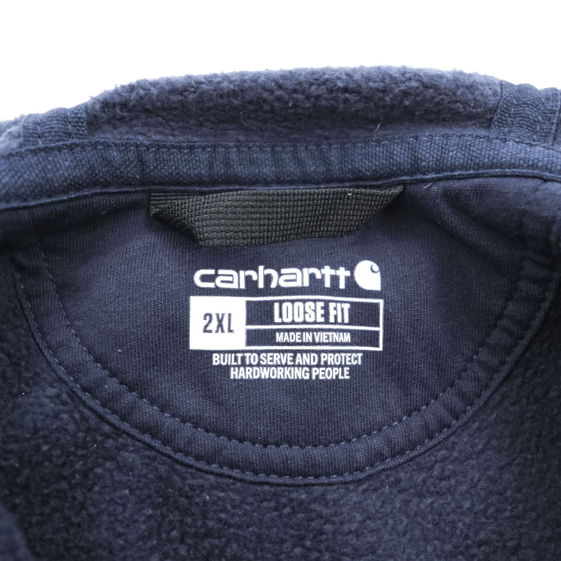 Carhartt Loose Fit Hoodie, Size 2XL, Navy, Sleeve Print, TS0288