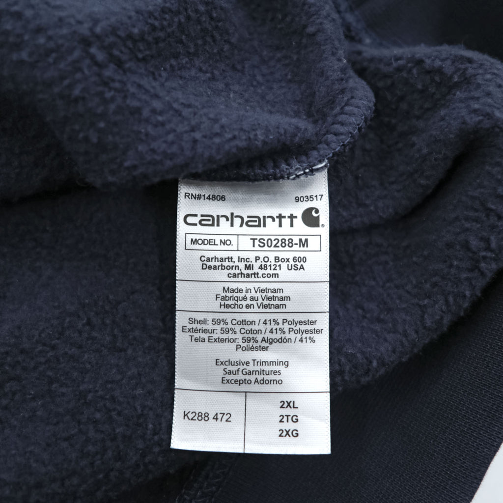 Carhartt Loose Fit Hoodie, Size 2XL, Navy, Sleeve Print, TS0288