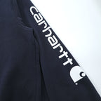 Carhartt Loose Fit Hoodie, Size 2XL, Navy, Sleeve Print, TS0288