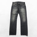 Levi Strauss 501 Denim Pants Jeans, Size M, Gray, Leather Patch, Button Fly, 00501 2144