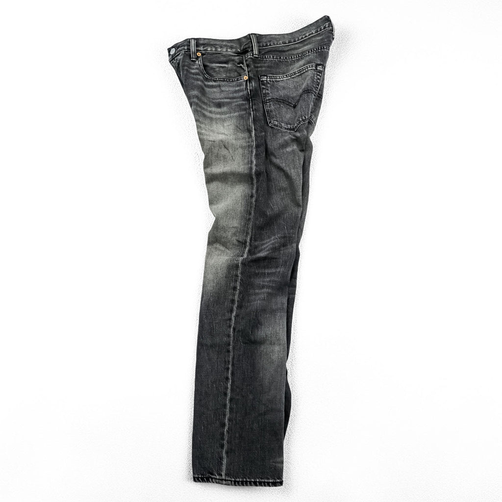 Levi Strauss 501 Denim Pants Jeans, Size M, Gray, Leather Patch, Button Fly, 00501 2144