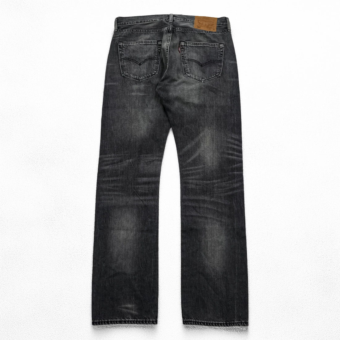 Levi Strauss 501 Denim Pants Jeans, Size M, Gray, Leather Patch, Button Fly, 00501 2144