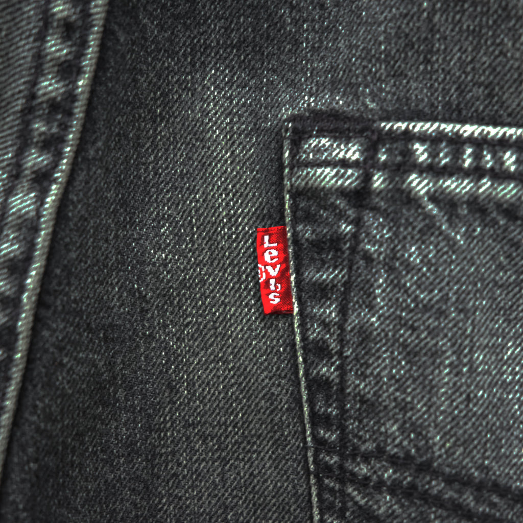 Levi Strauss 501 Denim Pants Jeans, Size M, Gray, Leather Patch, Button Fly, 00501 2144
