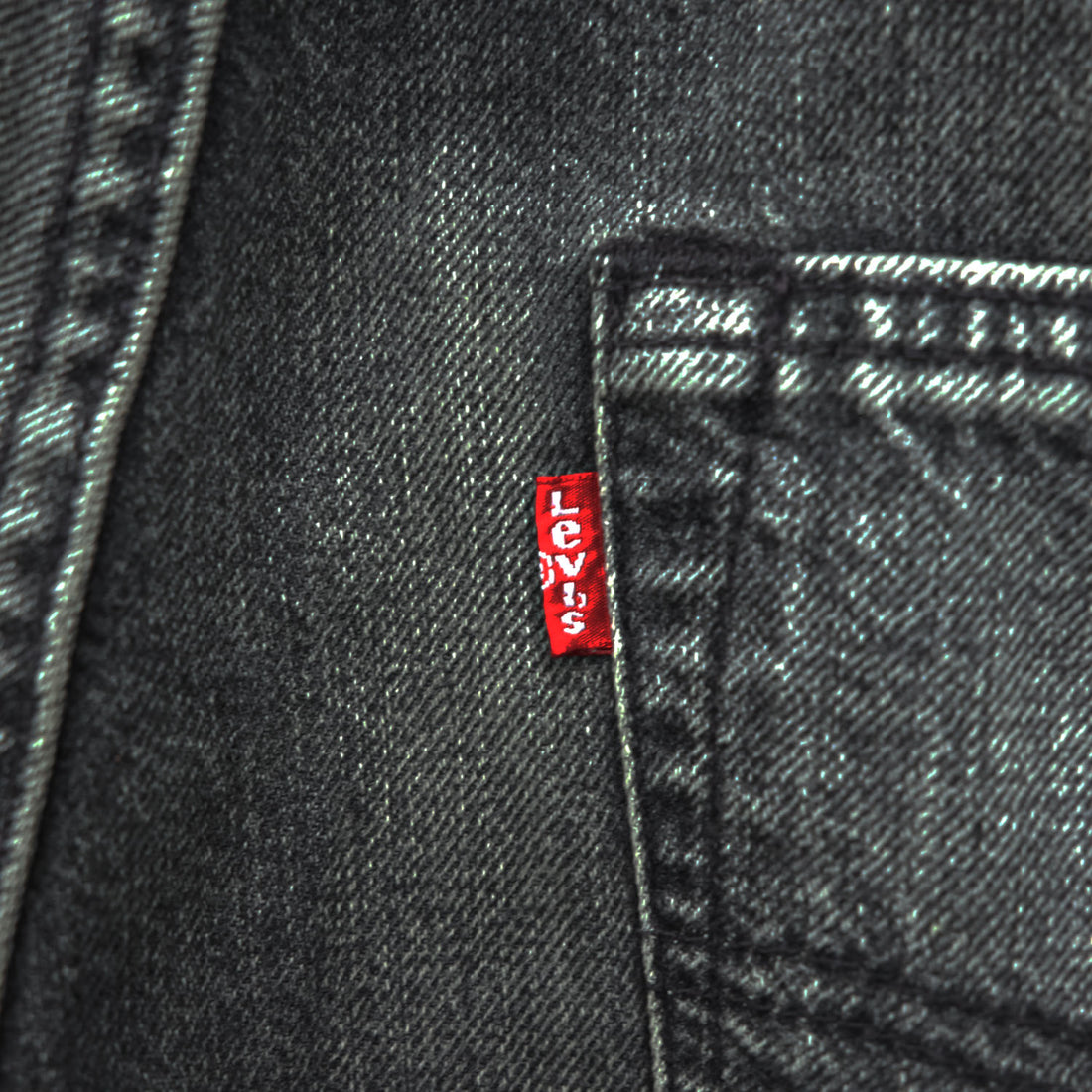 Levi Strauss 501 Denim Pants Jeans, Size M, Gray, Leather Patch, Button Fly, 00501 2144