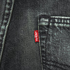 Levi Strauss 501 Denim Pants Jeans, Size M, Gray, Leather Patch, Button Fly, 00501 2144