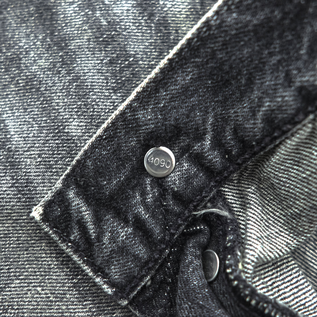Levi Strauss 501 Denim Pants Jeans, Size M, Gray, Leather Patch, Button Fly, 00501 2144