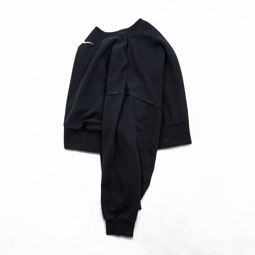 NIKE Oversized Cropped Sweatshirt, Free Size, Black, Center Swoosh, Short Length, Wide Silhouette, DJ7665-010
