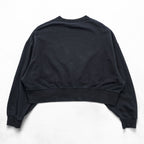 NIKE Oversized Cropped Sweatshirt, Free Size, Black, Center Swoosh, Short Length, Wide Silhouette, DJ7665-010