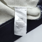 Polo Ralph Lauren V-gusset sweatshirt, size L, beige/navy, with arch logo patch and ribbed trim.