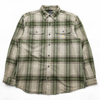 carhartt ルーズフィット 長袖 フランネル ワークシャツ L グリーン ベージュ チェック LOOSE FIT TW4451