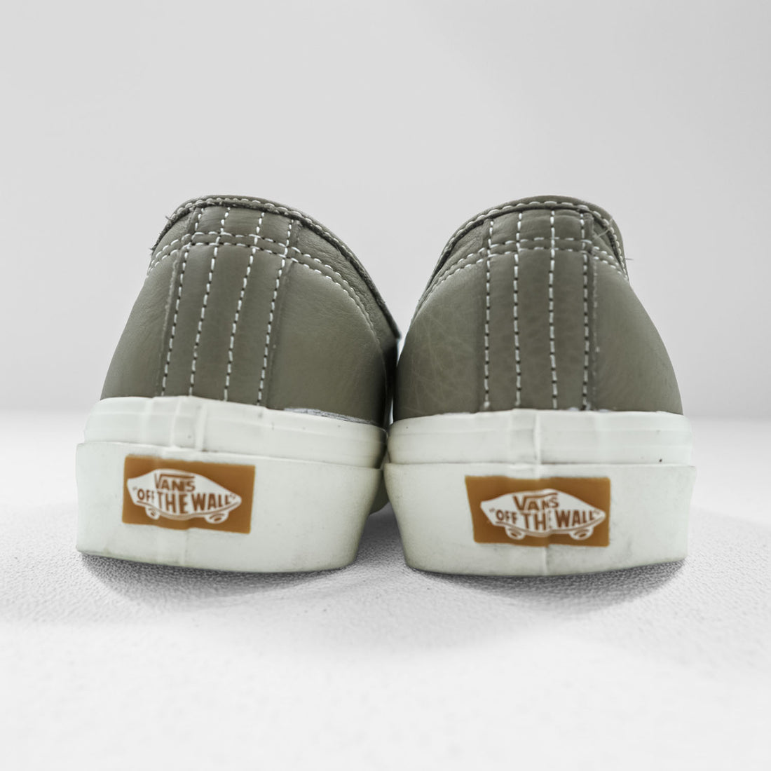 VANS オーセンティック AUTHENTIC E LTR ローカットスニーカー 27cm グレー シボ革