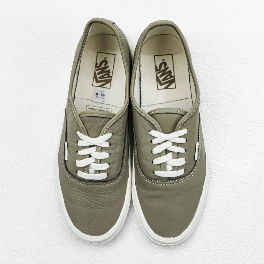 VANS オーセンティック AUTHENTIC E LTR ローカットスニーカー 27cm グレー シボ革