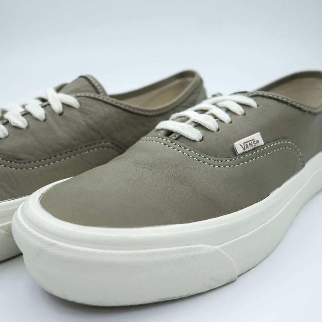 VANS オーセンティック AUTHENTIC E LTR ローカットスニーカー 27cm グレー シボ革