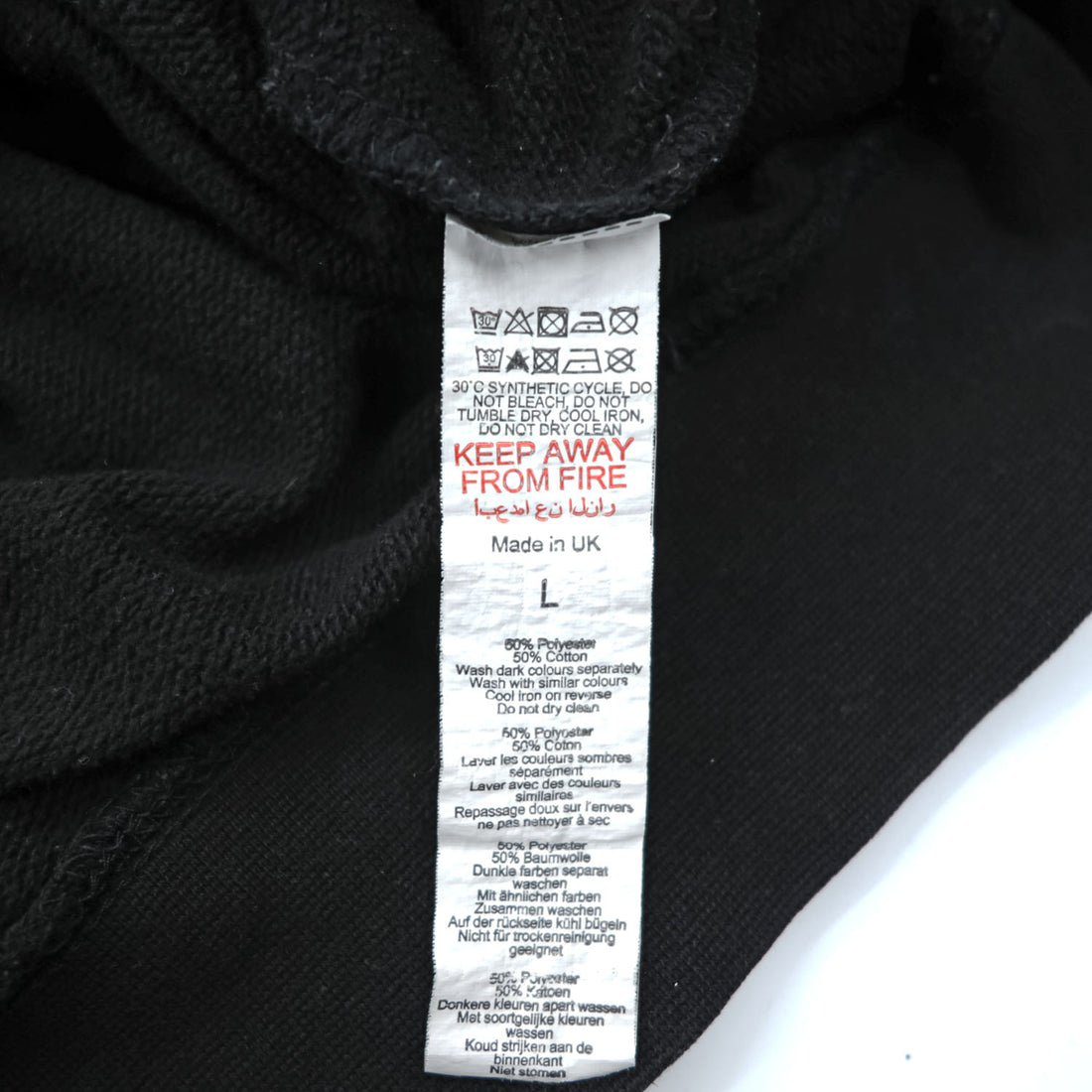 UK-Made Vintage DEATH ROW RECORDS Hip Hop Label Hoodie, Size L, Black, UK Made, Double-Sided Print